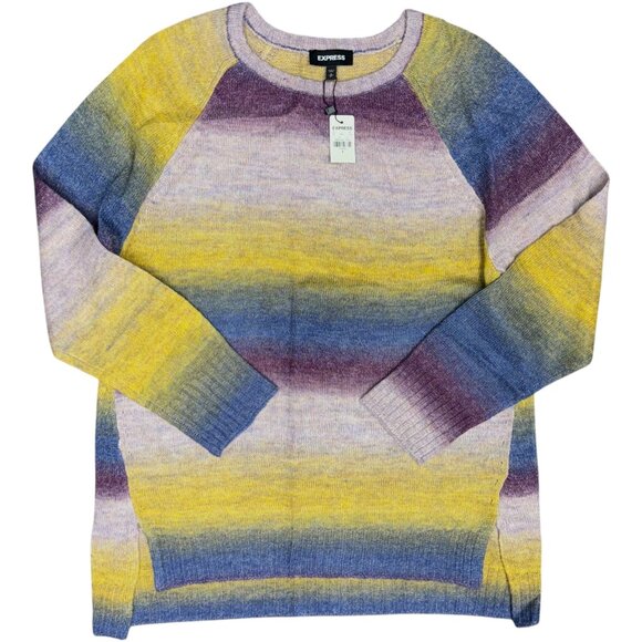 NWT Women's EXPRESS Ombre Space Dye Oversized Tunic Sweater | Size S - Picture 5 of 9